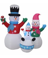 6 Foot Tall Christmas Lighted Inflatable Snowman Family Yard Outdoor Dec... - €34,29 EUR