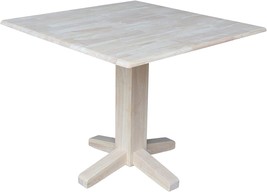 International Concepts Square Dual Drop Leaf Dining Table, 7 by 36-Inch, - £197.34 GBP