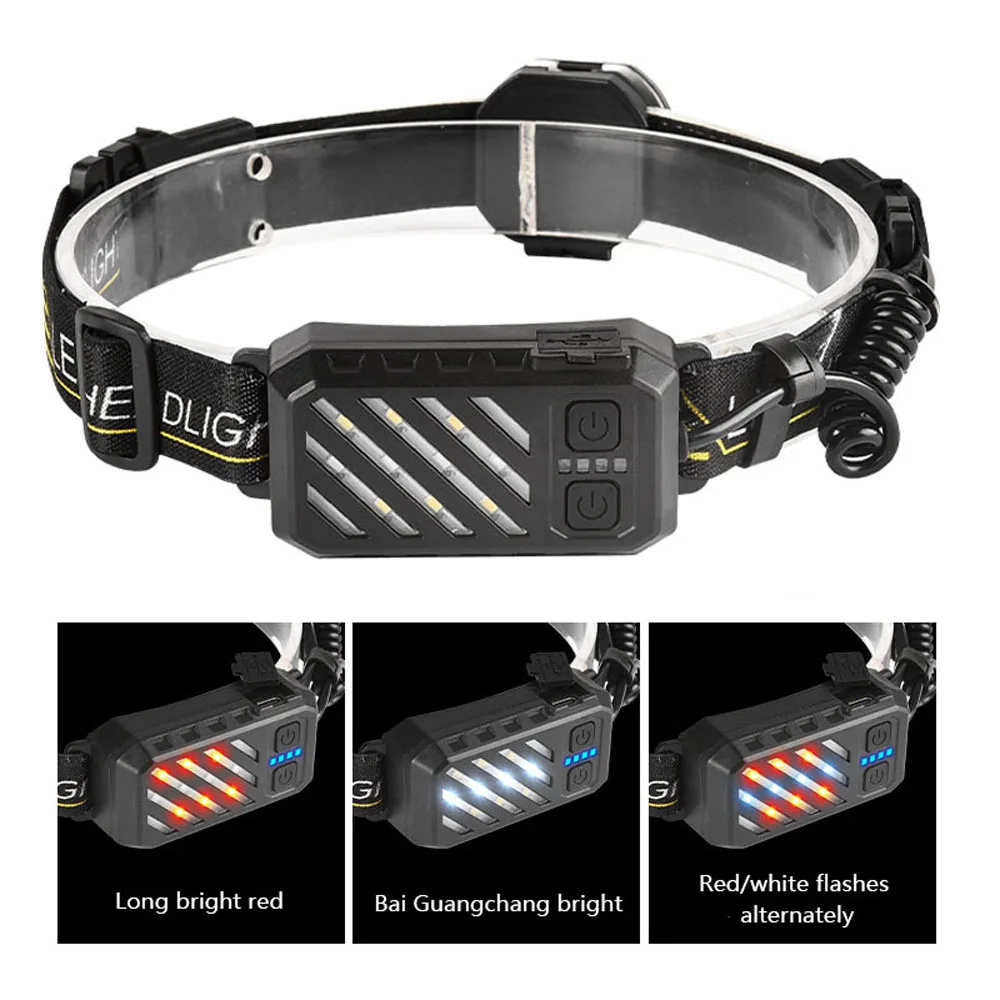 LED Headlamp Flashlights COB Bright Headlight USB Rechargeable with Taillight 7 - £16.37 GBP+