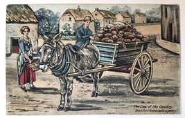 The Coal of the Country, Turf sellers, Irish, Donkey and Peat Cart Antiq... - $13.00