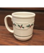 Longaberger Pottery Christmas Holly Berry Woven Traditions Coffee Mug US... - $12.00