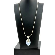 Vintage 925 Sterling Silver Blue Lace Agate Pendant Necklace - $51.23