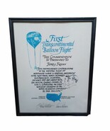 1980 Signed Commendation FIrst Transcontinental Balloon Flight Maxie And... - $375.97 CAD