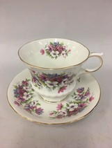 Fine Bone China Teacup Saucer  ENGLAND  Flower Festival J Vintage Paragon - £40.20 GBP