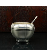 999 solid sterling silver bowl spoon stay baby/kids healthy, silver vess... - $6,892.23 MXN