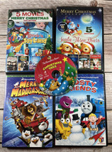 Lot of 5 Discs(10+ Movies) Kids Family Christmas DVDs Merry Madagascar St Nick - £7.95 GBP