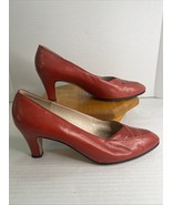 Vinatge Salvatore Ferragamo Red Leather Pumps-Szie7.5/EU36-Classic Made ... - $1,752.96 MXN