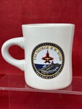 US Navy USS George HW Bush CVN 77 Aircraft Carrier Coffee Diner Cup Mug Heavy - £14.93 GBP