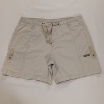 Columbia AL4461 Women's Tan Cotton Drawstring Shorts Pockets Size M (34×6) - $20.78