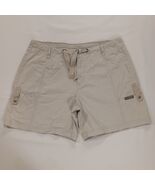 Columbia AL4461 Women's Tan Cotton Drawstring Shorts Pockets Size M (34×6) - $20.78
