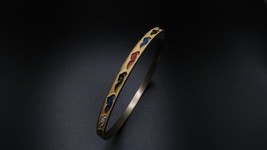 Vintage Enamel Cloisonne Bangle Bracelet 2.5&quot; - £15.82 GBP