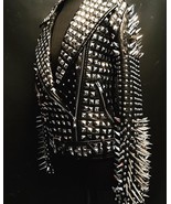 Made to order Hell Raiser leather Full metal studded spiked black biker ... - $260.99