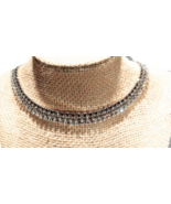 Rhinestone Choker Necklace Black Gray Clear Stones Statement Piece 15 In... - €24,35 EUR