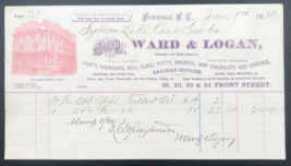 Antique 1880 Ward &amp; Logan Railroad Supplies Billhead Newburgh NY Cordage - £18.53 GBP