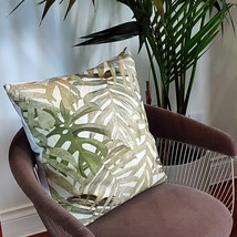 Pattaya Green Palm Throw Pillow 20x20, Complete with Pillow Insert - £41.92 GBP