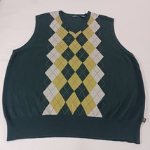Izod Men's Green Cotton V-Neck Sleeveless Vest Size 2XL Measured Chest 51" image 8