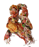 Lane Bryant Floral Scarf Pink Romantic Roses Fringe Ends Y2K 2000s Vinta... - $39.73