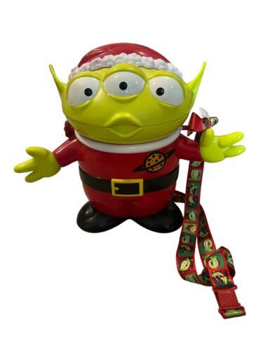 Disney Parks Toy Story Pizza Planet Alien Santa Claus Christmas Popcorn Bucket - £18.36 GBP