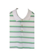 Nike  Golf Polo Shirt White Green Striped Mens Size Medium Tour Performance - $34.62 CAD