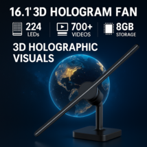16.1&quot; 3D Hologram Fan Display Projector 224 LED 8GB HD Visual Advertisin... - $89.09