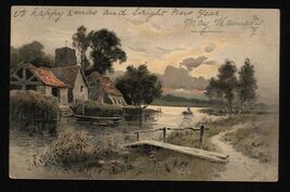 LANDSCAPE undivided back MAILED from FRANCE to ENGLAND - Christmas Wish ... - $4.90