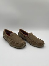 Men&#39;s Twisted X Driving Moc Slip On Bomber Leather Brown Size 7M - $34.64