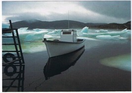 Postcard Boat Ice Drifts Pacquet Newfoundland &amp; Labrador 4 3/4 x 6 3/4 - £3.81 GBP