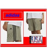 Adidas Men&#39;s 3 Stripe Moisture Wicking Breathable Active Short | Silpeb/... - $19.88