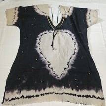 Natural Life Boho Kaftan &amp; Cover-Up Black Tie Dye Heart Womens One Size ... - €17,37 EUR