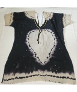 Natural Life Boho Kaftan &amp; Cover-Up Black Tie Dye Heart Womens One Size ... - $380.13 MXN