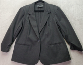Christian Siriano Blazer Jacket Women 2XL Gray Pocket Single Breasted One Button - £22.11 GBP