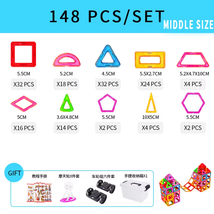 Kids Magnetic Building Blocks Medium Sized 148PCS Magnet Toys for Boys C... - $71.44