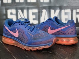 2015 Nike Air Max 2014 Blue/Pink Running Shoes 621078-400 Women 7.5 - £54.77 GBP