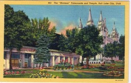 Utah Postcard Salt Lake City Mormon Tabernacle &amp; Temple  - £2.31 GBP