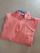 Vineyard Vines Sweater Adult Medium Cotton M Red Long Sleeve Half Zip Mens - $26.99