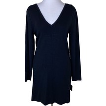 INC International Concepts Black Tunic Sweater Large V-Neck Long Sleeve ... - £21.64 GBP