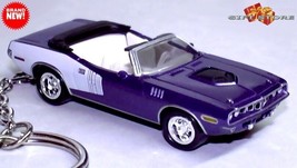 Rare Key Chain Purple 1971~1974 Plymouth Hemi Cuda Convertible Great Gift - £47.13 GBP