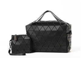 HOT Women luminous bag Quilted Geometry Shoulder Bags Laser Plain Folding Handba - £38.08 GBP