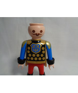 Vintage 1993 Playmobil Replacement Figure Blue Gold Red Outfit - No Hair - $1.82