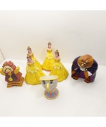 Pizza Hut Disney Beauty and the Beast Soft Rubber Hand Puppets 1990&#39;s Se... - $22.49