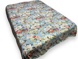 Pottery Barn Eliza Blue Floral Parrots Birds Floral Duvet Cover King Siz... - $157.41