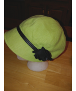 SAN DIEGO HAT CO. LADIES SPRING GREEN W/BLACK FLOWER VISOR CAP-LINEN/COT... - $12.89 CAD