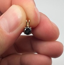 0.50ctw Round Black Natural Diamond Pendant 14K Solid Yellow Gold - $296.98