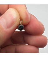 0.50ctw Round Black Natural Diamond Pendant 14K Solid Yellow Gold - €254,24 EUR