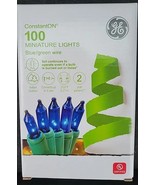 GE 100 ct CONSTANT ON mini Christmas string Lights G.E. BLUE green wire NEW - $49.41 CAD