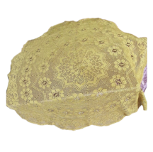 Old Gold Round Doily, Crochet Doily, Vintage Style Doily, Handmade,  50&#39;&#39; - £102.87 GBP