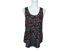 Self Esteem Racer Back Tank Top Multicolor Floral Stretch Lightweight So... - £10.87 GBP