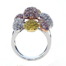 Real 2.44ct Natural Fancy Pink &amp; Yellow Diamonds Engagement Ring 18K Solid Gold - £6,310.21 GBP