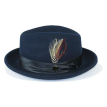 Mens Bruno Capelo Dress Hat Australian Wool Crushable Fedora Giovani UN102 Navy image 2