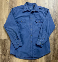St Johns Bay Vintage Blue Denim Woven Button Down Mens Size M EUC - $463.07 MXN